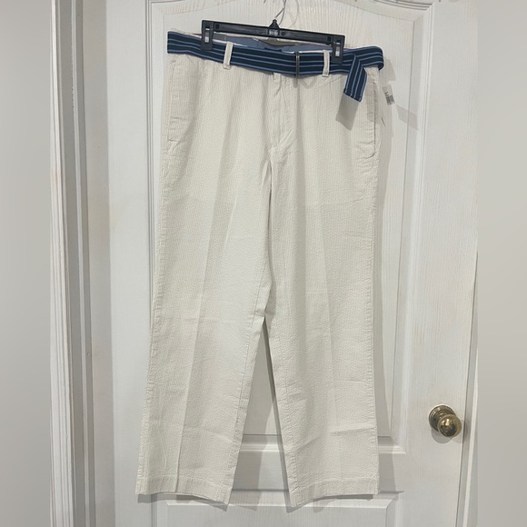 FINAL PRICE NWT Men’s IZOD Sandy Bay Seersucker Stripe Preppy Pants - Picture 1 of 6